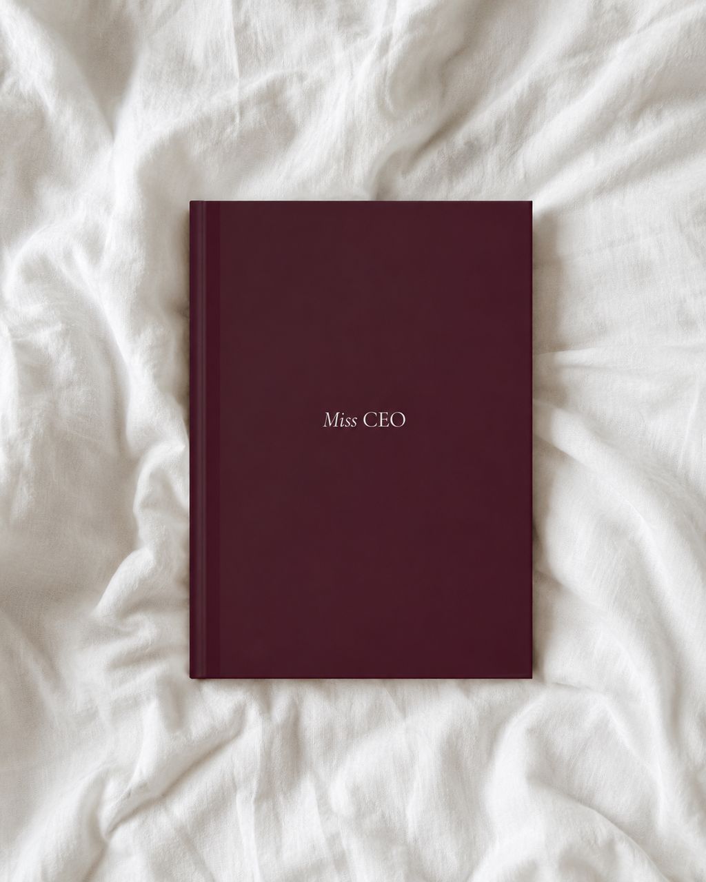 Miss CEO Hardcover Journal | Burgundy Linen Luxury Notebook, Entrepreneur Planner