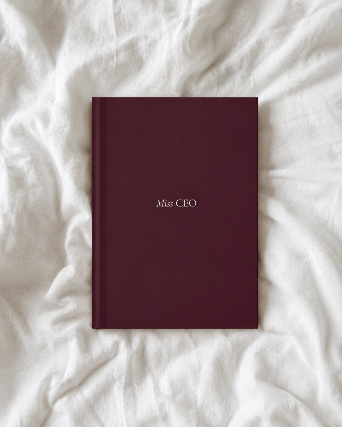 Miss CEO Hardcover Journal | Burgundy Linen Luxury Notebook, Entrepreneur Planner